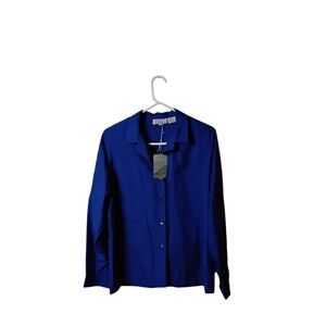 Talbots 100% Silk Blue Women's Blouse Button-down